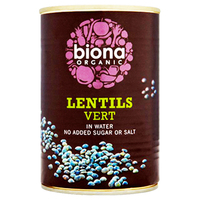 Biona Organic lentils vert in water
