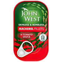 John West Mackerel Fillets In Tomato Sauce
