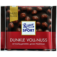 Ritter Sport Dark Chocolate with Whole Hazelnuts - Dunkle Voll Nuss