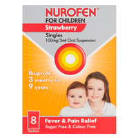 Nurofen For Children Strawberry Singles 100mg / 5ml Oral Suspension