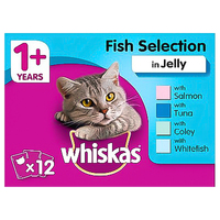 Whiskas Fish Selection In Jelly Wet Adult 1 Cat Food Pouches