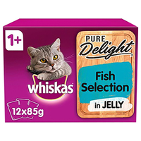 Whiskas Pure Delight Fish Selection In Jelly Adult Wet Cat 12 Food Pouches