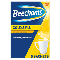 Beechams Cold & Flu Hot Lemon 5pk