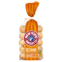 New York Bakery Co. 5 Sesame Bagels Fresher For Longer