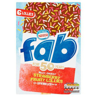 Nestle Fab 6 Strawberry Ice Lollies