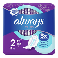 Always Ultra Long Size 2 Sanitary Towels Wings