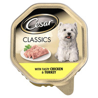 Cesar Classics Wet Dog Food Tray With Tender Chicken & Turkey In Loaf